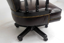 Afbeelding in Gallery-weergave laden, Bureaustoel Admiral Brown handwish antiek rundleder
