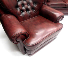 Afbeelding in Gallery-weergave laden, Chesterfield klassiek bankstel NEW CASTLE 3+1+1 zits leder Burgundy (Bordo rood)