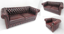 Afbeelding in Gallery-weergave laden, Chesterfield combinatie “SPRINGFIELD “ 3-2-1 zits Burgundy (Bordo-rood)