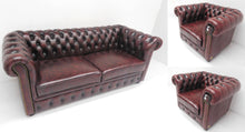 Afbeelding in Gallery-weergave laden, Chesterfield combinatie “SPRINGFIELD “ 3-1-1 zits Burgundy (Bordo-rood)