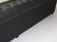 Afbeelding in Gallery-weergave laden, Chesterfield bank ARSENAL JOHN 5 zits bank met 4 kussens leder Black