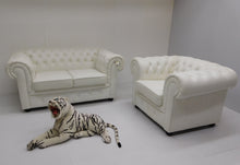Afbeelding in Gallery-weergave laden, Chesterfield bankstel COMFORT 2+1 zits leder Pure White