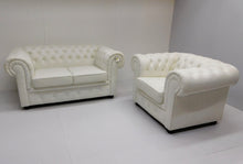 Afbeelding in Gallery-weergave laden, Chesterfield bankstel COMFORT 2+1 zits leder Pure White