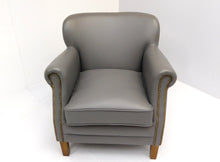 Afbeelding in Gallery-weergave laden, Retro fauteuil Duhnce taupe rundleer