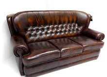 Afbeelding in Gallery-weergave laden, Chesterfield klassiek bankstel NEW CASTLE 3+1+1 zits leder Brown