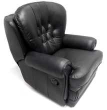 Afbeelding in Gallery-weergave laden, Chesterfield relaxfauteuil "New Castle" - hand verstelbaar - Leder Black