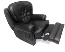 Afbeelding in Gallery-weergave laden, Chesterfield relaxfauteuil "New Castle" - hand verstelbaar - Leder Black