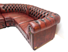 Afbeelding in Gallery-weergave laden, Chesterfield hoekbank "SPRINGFIELD" - 3 hoek 2 zits - Leder Burgundy (Bordo Rood)