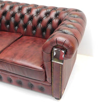 Afbeelding in Gallery-weergave laden, Chesterfield hoekbank "SPRINGFIELD" - 3 hoek 2 zits - Leder Burgundy (Bordo Rood)