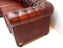 Afbeelding in Gallery-weergave laden, Chesterfield hoekbank "SPRINGFIELD" - 3 hoek 2 zits - Leder Burgundy (Bordo Rood)
