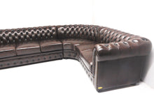 Afbeelding in Gallery-weergave laden, Chesterfield hoekbank "SPRINGFIELD" - 3 hoek 2 zits - Handwish leder Brown