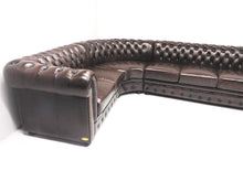 Afbeelding in Gallery-weergave laden, Chesterfield hoekbank "SPRINGFIELD" - 2 hoek 3 zits - Handwish leder Brown
