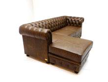 Afbeelding in Gallery-weergave laden, Chesterfield bank SPRINGFIELD - Vintage leer brown - LONGCHAIR links