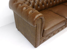 Afbeelding in Gallery-weergave laden, Chesterfield bank SPRINGFIELD - Vintage leer brown - LONGCHAIR rechts