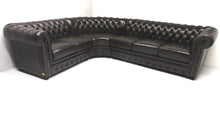 Afbeelding in Gallery-weergave laden, Chesterfield hoekbank "SPRINGFIELD" - 2 hoek 3 zits - Handwish leder Brown