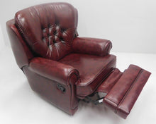 Afbeelding in Gallery-weergave laden, Chesterfield Relaxfauteuil "STING" hand verstelbaar Handwish leder Burgundy (Bordo rood)