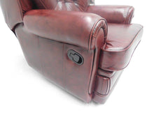 Afbeelding in Gallery-weergave laden, Chesterfield Relaxfauteuil "STING" hand verstelbaar Handwish leder Burgundy (Bordo rood)