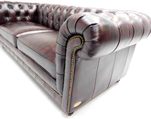 Afbeelding in Gallery-weergave laden, Chesterfield bank Wimbledon 3 zits Antiek handwish leder Bordo