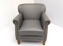 Afbeelding in Gallery-weergave laden, Retro fauteuil Duhnce taupe rundleer
