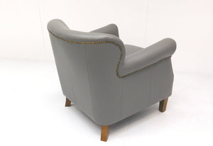 Retro fauteuil Duhnce taupe rundleer