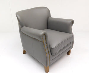 Retro fauteuil Duhnce taupe rundleer